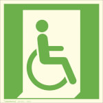 Fluchtwegschild - langnachleuchtend Notausgang für gehbeeinträchtigte Personen rechts