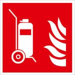 Brandschutzschild - langnachleuchtend Fahrbarer Feuerlöscher