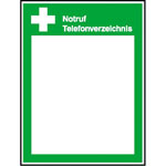 Aushang - nachleuchtend Notruf Telefonverzeichnis