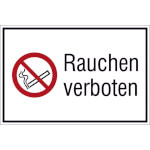 Verbots-Kombischild im Querformat Rauchen verboten