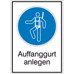 Gebots-Kombischild, Auffanggurt anlegen