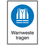 Gebots-Kombischild, Warnweste tragen