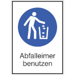 Gebots-Kombischild, Abfalleimer benutzen