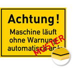 Individuell gefertigtes Hinweisschild Magnetfolie 0,85 mm weiß, Ecken spitz,