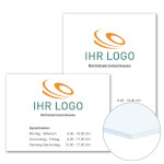 Individuell gefertigtes Firmen-/Werbeschild PVC-Hartschaumplatte 5,0 mm weiß, Ecken spitz, ohne Bohrung