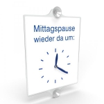 Ladentürschild mit verstellbarer Uhranzeige Ideal zur Anzeige von Abwesenheitszeiten in Geschäften