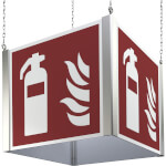Brandschutzzeichenwürfel zur Deckenabhängung Feuerlöscher