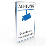 Hinweisschild für Gewerbe und Privat Achtung Gelände und Grundstück wird Videoüberwacht