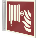 Fahnenschild Brandschutz langnachleuchtend Löschschlauch