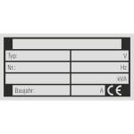 Typen-, Leistungsschild zur Selbstbeschriftung