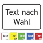 Aluminiumschild, mit Text nach Wahl Grundfarbe weiß, Schrift schwarz, Ecken rund,
