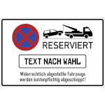 Haltverbotschild Reserviert für Nummernschild