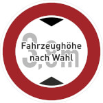 Verkehrsschild / Betriebs- und Privatkennzeichnung Verbot für Fahrzeuge über bestimmte Höhe
