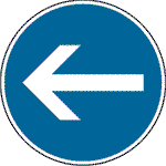 Verkehrsschild nach StVO - Nr. 209, Nr. 211 u. Nr. 222 Vorgeschriebene Fahrtrichtung