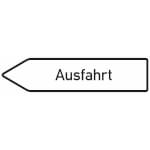 Innerbetrieblicher Wegweiser links Ausfahrt