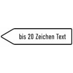 Verkehrsschild nach StVO - Nr. 432 Innerörtliche Ziele, linksweisend