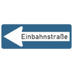 Verkehrsschild nach StVO - Nr. 220-10 Einbahnstraße linksweisend