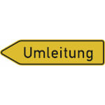 Verkehrsschild nach StVO / Typ 1, Nr. 454-10 Umleitungswegweiser links