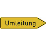 Verkehrsschild nach StVO / Typ 1, Nr. 454-20 Umleitungswegweiser rechts