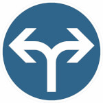 Verkehrsschild nach StVO - Nr. 209-31 Vorgeschriebene Fahrtrichtung links und rechts