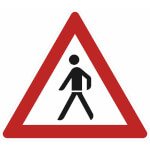 Verkehrsschild nach StVO - Nr. 133-10 Fußgänger (Aufstellung rechts)