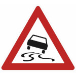 Verkehrsschild nach StVO - Nr. 114 Schleudergefahr bei Nässe oder Schmutz
