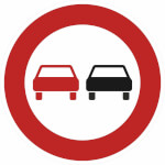 Verkehrsschild nach StVO - Nr. 276 Überholverbot für Kraftfahrzeuge aller Art