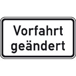 Verkehrsschild Zusatzzeichen Vorfahrt geändert VZ: 1008-30