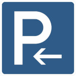 Verkehrsschild nach StVO - Nr. 314-10 Parkplatz (Anfang)