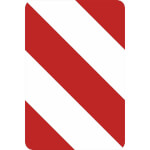 Verkehrszeichen nach StVO - Nr. 605-24 Leitplatte rechtsweisend