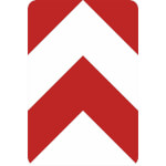 Verkehrszeichen nach StVO - Nr. 605-30 Leitplatte links- und rechtsweisend