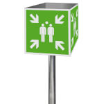Fluchtwegschild-Würfel Sammelstelle