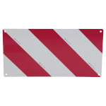 Warntafel für überlange und überbreite Kfz, linksweisend, Aluminium 2mm, 4-fach gelocht