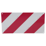 Warntafel für überlange und überbreite Kfz, rechtsweisend, Aluminium 2mm, 4-fach gelocht