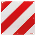 Warntafel für überbreite und überlange Straßentransporte rot/weiß