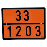 Gefahrstofftafel nach GGVS/ADR, Einstofftafel für Benzin / Super