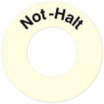 Maschinenkennzeichnung Not Halt langnachleuchtend/schwarz, Text: Not Halt