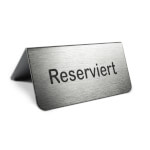 SafetyMarking Tischaufsteller Reserviert 1,0 mm Aluminium, silbermatt, Edelstahloptik