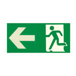 Fluchtweghinweise für Leitmarkierungen linksweisend, grün/transparent, nicht nachleuchtend