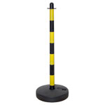 Kettenständer Kunststoffständer Secur 2, gelb/schwarz, mit rundem Standfuß