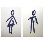 Viva Türschild mit Piktogramm aus Acrylglas Toilettenschild wahlweise mit Symbol Dame oder Herr