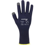 Smartphone Arbeitshandschuhe mit Punktbenoppung blau Feinstrickhandschuhe geeignet für das Arbeiten mit Touchscreens