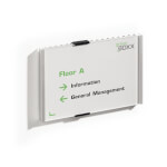 Durable Info Sign Türschild A5 Querformat mit bruchsicherer Acrylglasabdeckung und zwei Verschlussclips