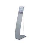 ATLANTIC Bodenaufsteller mit Infotafel DIN A4 hoch silber mattes Aluminiumprofil, Bodenaufsteller mit Spannseil,