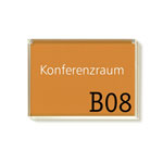 Aura Türschild Querformat zwei Acrylglasscheiben mit Klappscharnier und Magnetverschluss