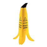 Warnaufsteller - Banane 4-seitig bedruckt 'ACHTUNG! Rutschgefahr'
