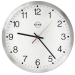 Bürk Wanduhr Satin Aluminium mit Mineraldeckglas und Zahlenzifferblatt