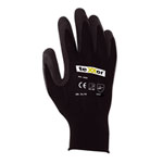 Polyester-Strickhandschuhe mit Latex beschichtet, schwarz