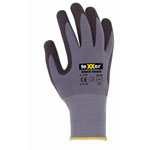 Nylon-Strickhandschuhe mit Nitrilbeschichtung, grau-schwarz für präzise Arbeiten,
