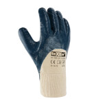 Texxor 2309 Arbeitshandschuh beige blau mit Nitril 3/4 beschichtet und Strickbund